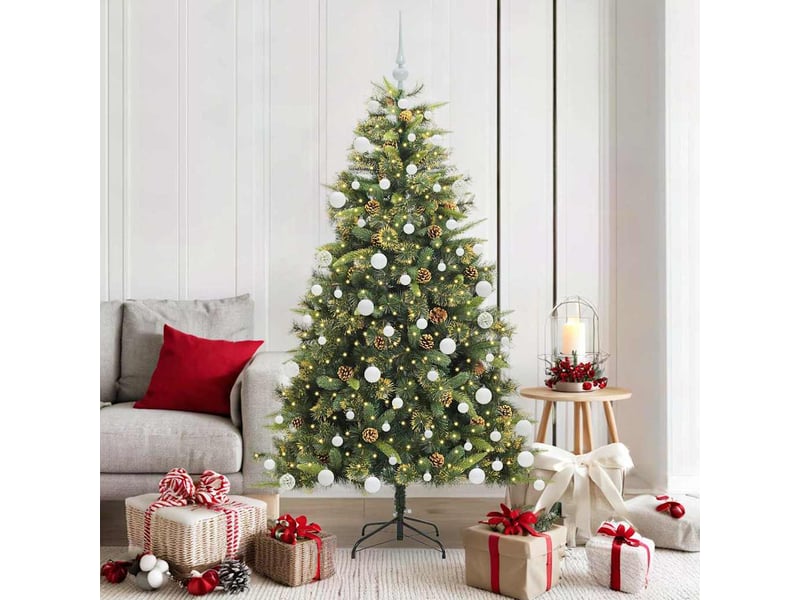 Sapin de noël - arbre de noël artificiel avec branches pliables et cônes 180 cm - Conforama B