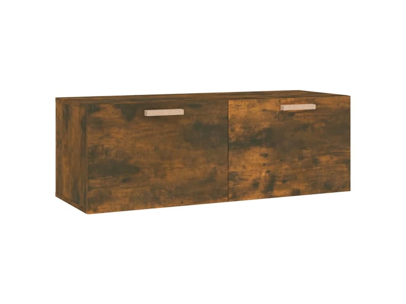  Armoire murale salon chêne fumé 100x36,5x35cm bois d'ingénierie shl9893  - Conforama A