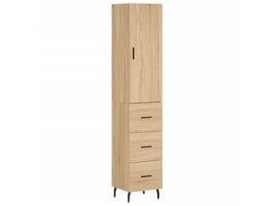 Buffet haut - bahut - meuble de rangement chêne sonoma 34,5x34x180 cm bois d'ingénierie