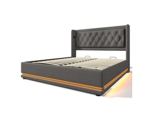 Lit coffre 140x200 cm    coloris gris