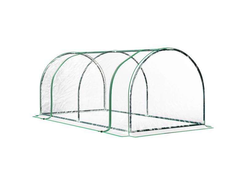  Serre, serre chaude avec porte, châssis froid, abri pour plantes, culture végétale, acier, plastique, 200 x 100 x 80 cm, verte  - Conforama B