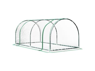 Serre, serre chaude avec porte, châssis froid, abri pour plantes, culture végétale, acier, plastique, 200 x 100 x 80 cm, verte