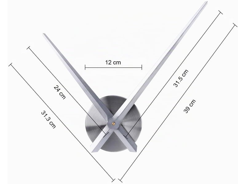  Aiguilles pour horloge murale 3d – mécanisme silencieux, aiguille des heures à monter soi-même – décoration de chambre – noir  - Conforama B