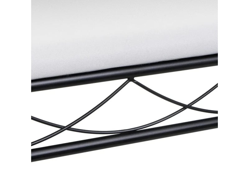  Banquette d'entrée en métal noir avecassise rembourrée en coton blanc et détails incurvés - longueur 74 x profondeur 30 x hauteur 67 cm  - Conforama D