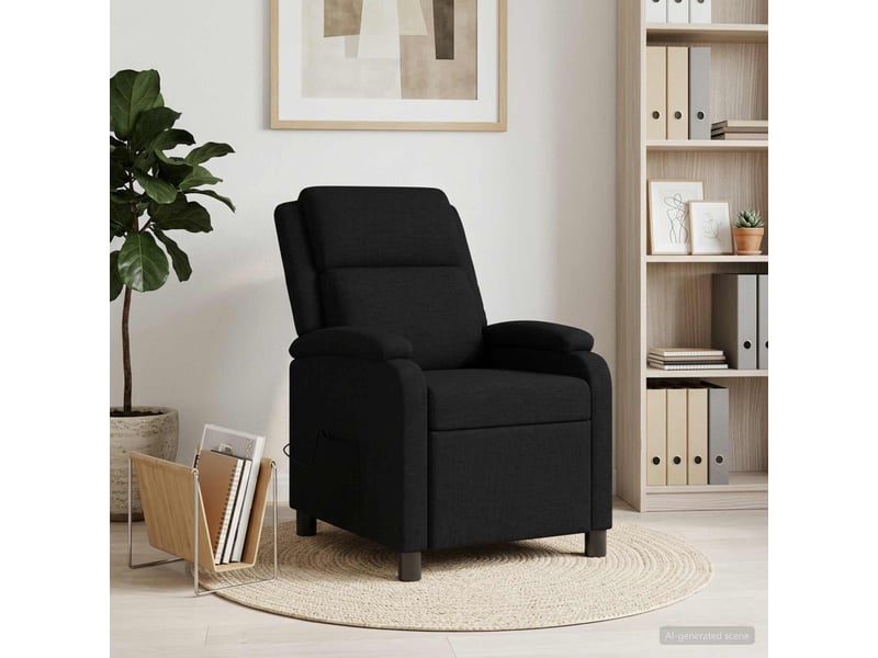  Vidaxl fauteuil de massage inclinable noir tissu  - Conforama B