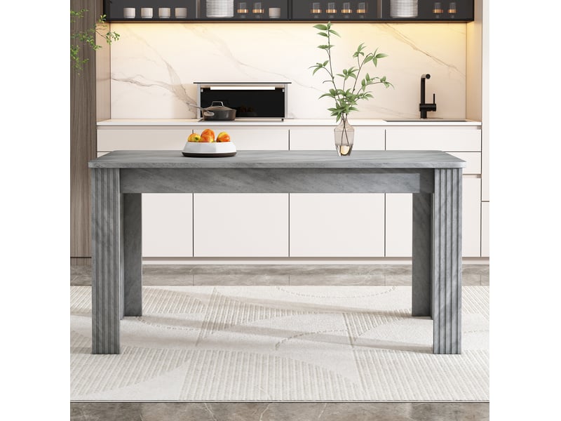Table à manger rectangulaire 116 x 65 cm effet béton gris en panneaux de particules - Conforama E