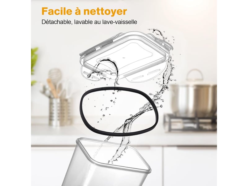  Boîtes alimentaires hermétiques yashe lot de 16, transparent  - Conforama C