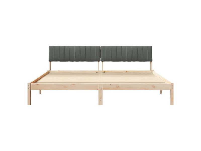  Lit double- lit adulte -  cadre de lit avec tête de lit marron et gris foncé 200 x 200 cm  - Conforama D