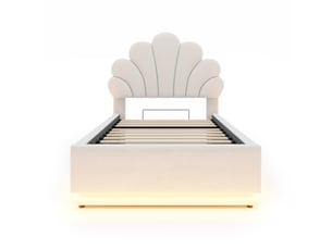 Lit coffre 90x200 cm <strong>ZOVIRA</strong>  <strong></strong> coloris beige