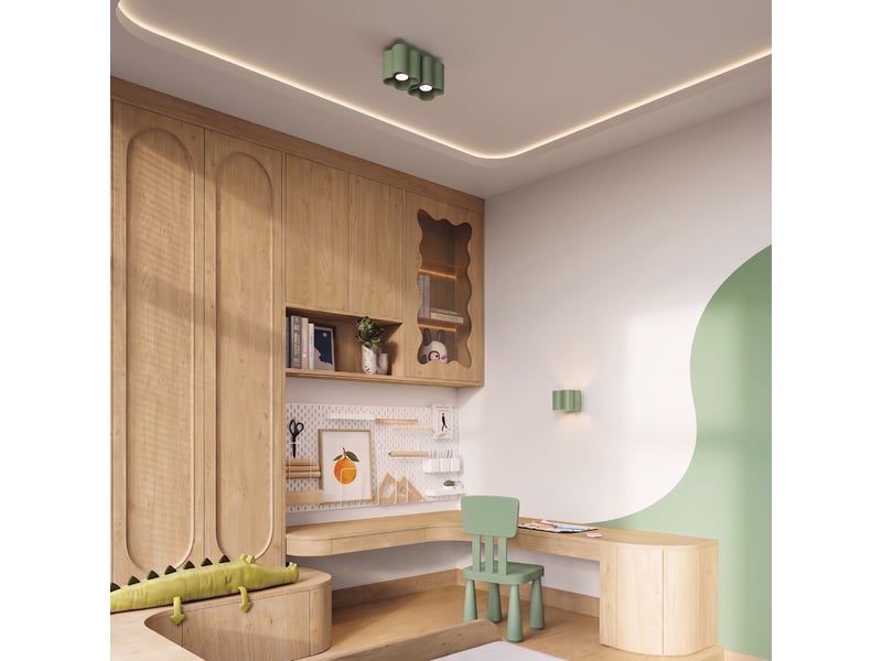  Plafonnier ovio 2 sauge gu10 aluminium moderne 12x24.5x12cm SL.3408 - Conforama C