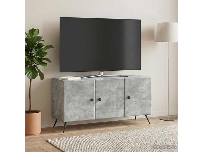  Meuble tv - banc tv - meuble de rangement gris béton 99 x 34,5 x 50 cm bois d'ingénierie  - Conforama B