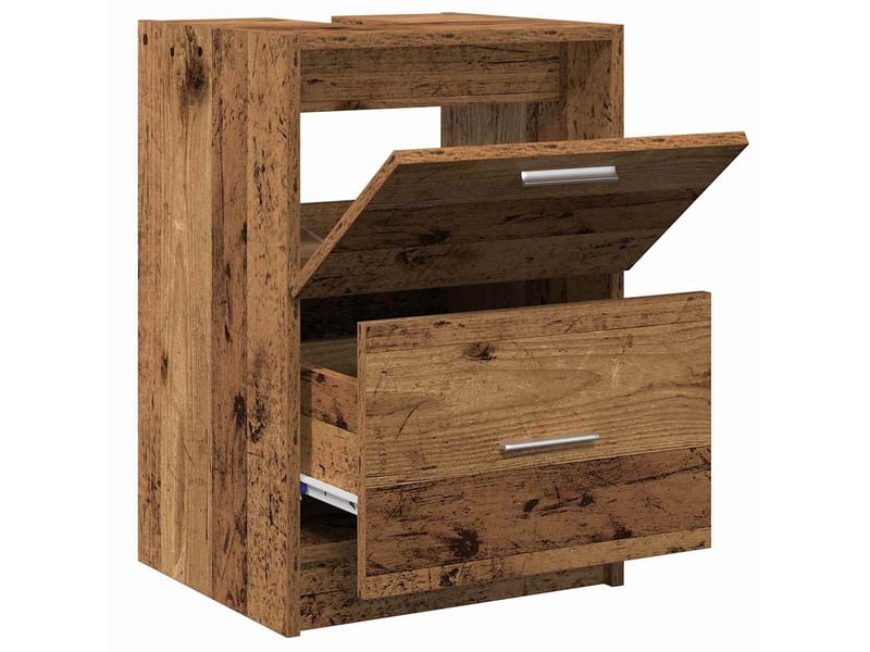 Cabinet de salle de bain, armoire salle de bain bois ancien 40 x 37 x 59 cm cf65261 - Conforama E