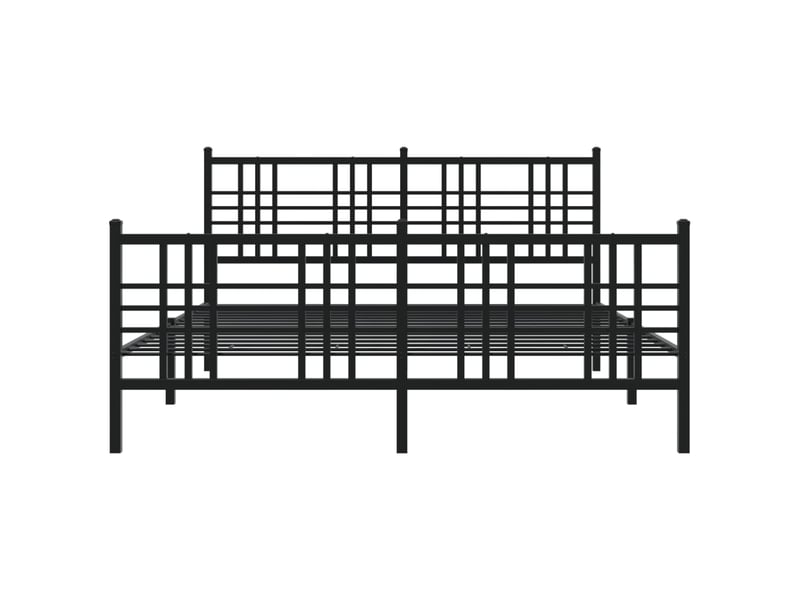  Lit double- lit adulte -  cadre de lit métal sans matelas avec pied de lit noir 150x200cm  - Conforama C