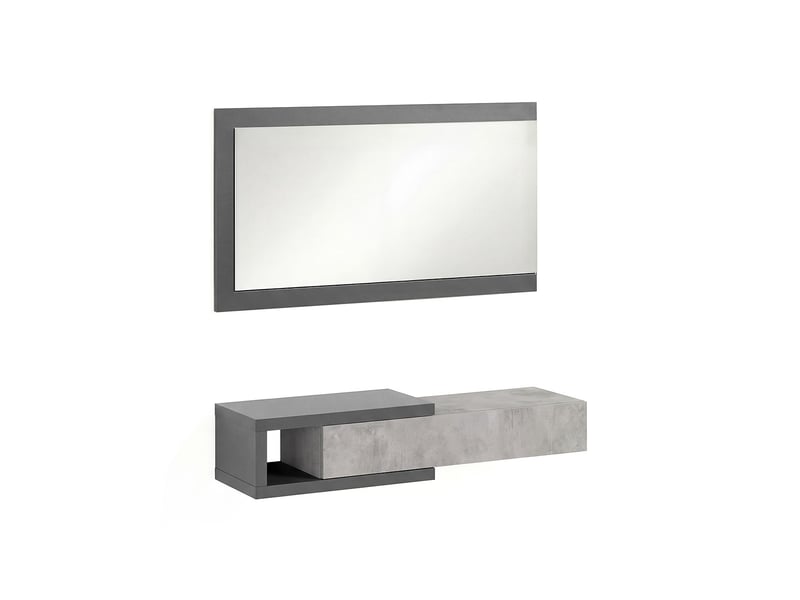  Armoire de couloir derek avec miroir gris grafito - gris cemento 95 x 19 x 26 cm REC26A01GE - Conforama B