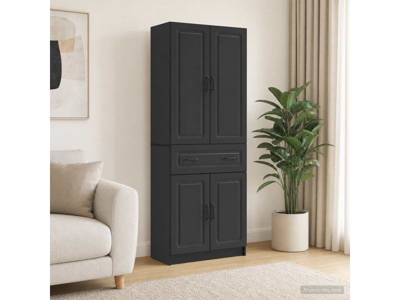  Buffet - ensemble de meubles 2 pc noir bois d'ingénierie  - Conforama B