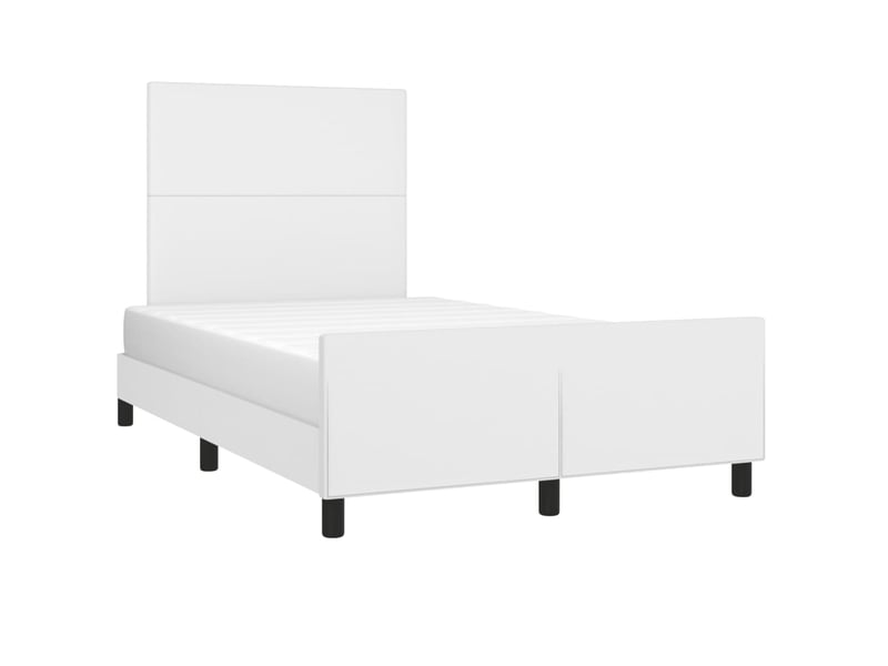  Lit double- lit adulte -  cadre de lit sans matelas blanc 120x190 cm similicuir  - Conforama C
