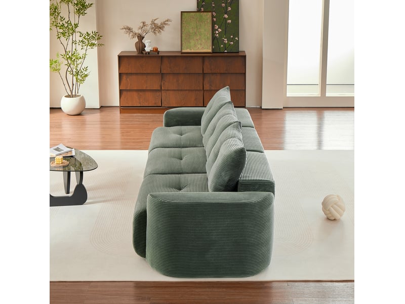  Canapé modulable 3 places 279x100x84 cm – vert sauge – configuration 2+1 avec assise amovible individuelle  - Conforama E