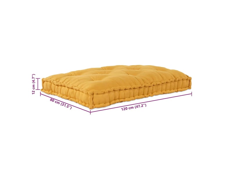  Coussin de canapé sur palette, coussin de chaise jaune 120 x 80 x 12 cm tissu cf54217  - Conforama E