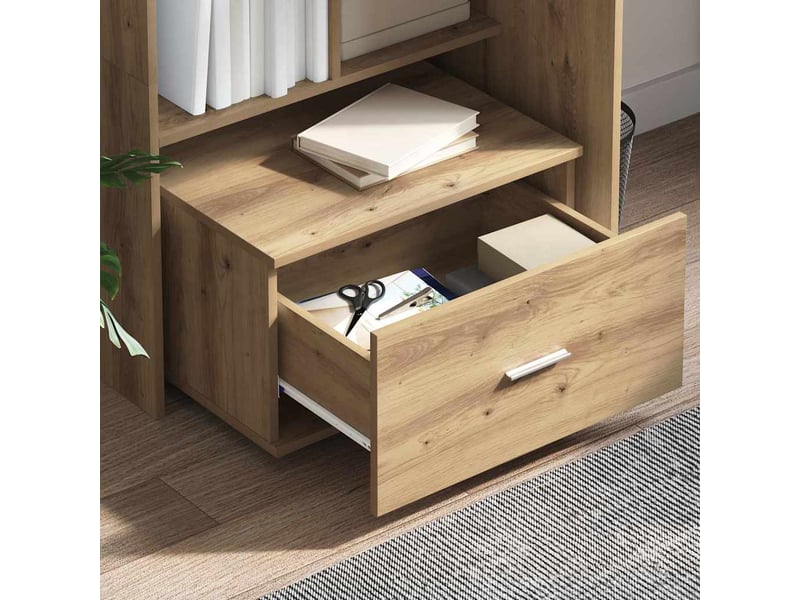  Armoire de rangement bureau, armoire à tiroirs 55 x 45 x 31 cm chêne artisanal  - Conforama D