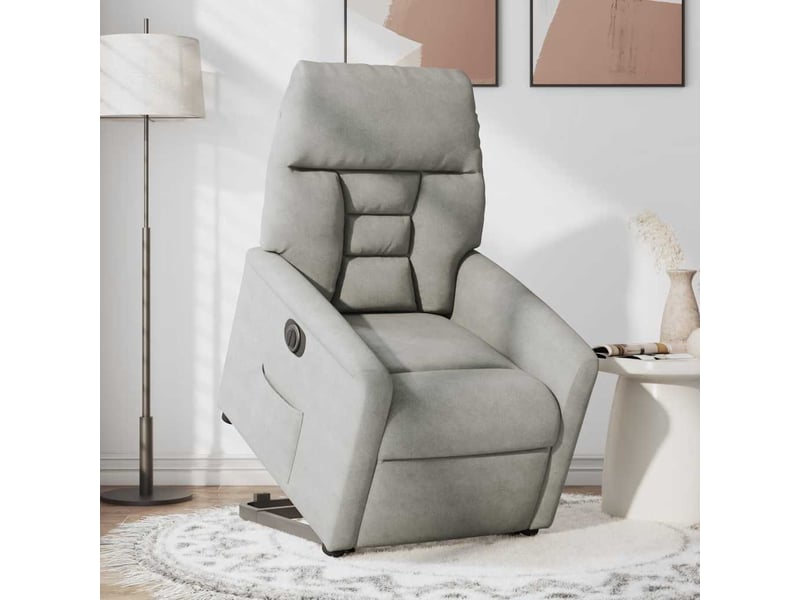  Vidaxl fauteuil inclinable électrique gris clair tissu microfibre  - Conforama B