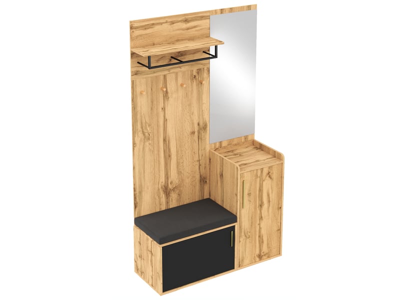 Portemanteau avec banc et rangement 100 x 185 cm en panneau de particules - Conforama W