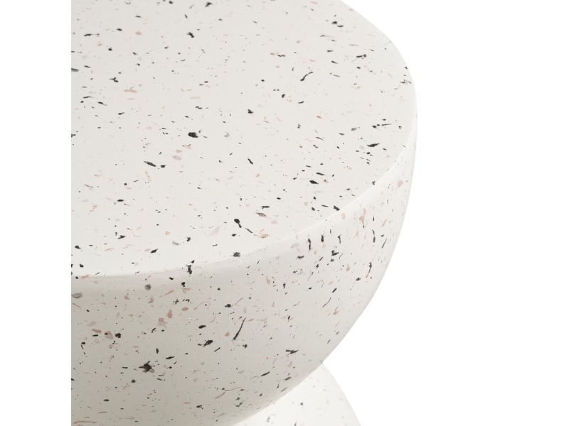  Table d'appoint en fibre d'argile blanche et aspect terrazzo - fibralys FIBRALYS - Conforama C