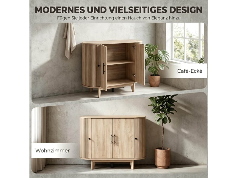  Buffet de rangement 90x40x76 cm avec étagères réglables en mdf et acier  - Conforama D