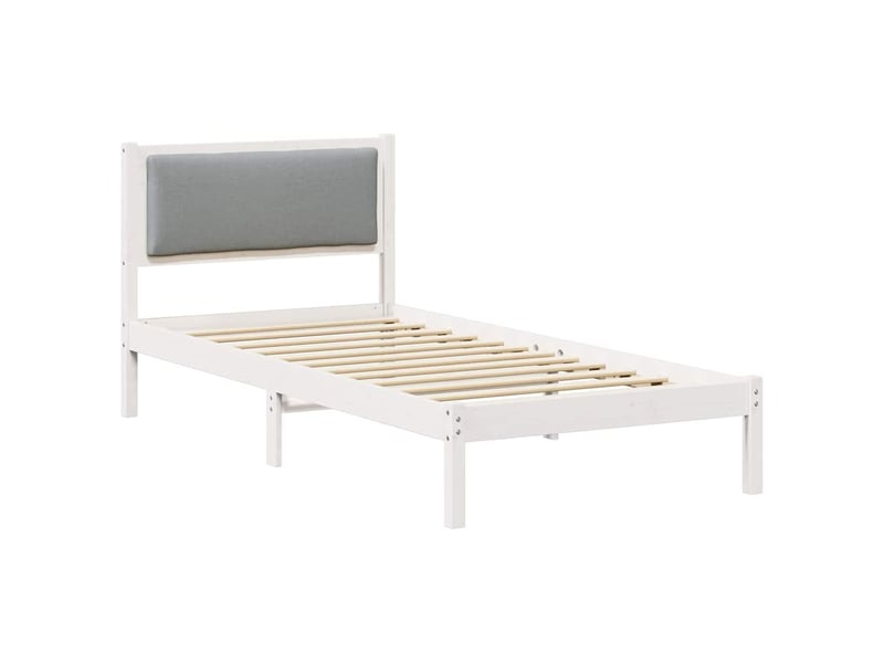  Lit simple- lit adulte -  cadre de lit gris clair 100 x 200 cm pin massif  - Conforama A