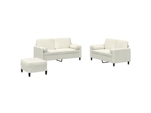 Canapé droit fixe VIDAXL 2 places Velours beige