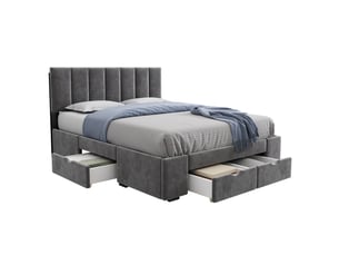 Lit avec rangement 140x200 cm    coloris gris
