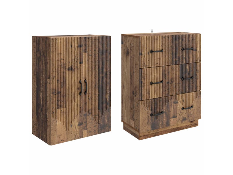 Ensemble de meubles 2 pcs, rangement de salon 66 x 34,5 x 87 cm bois d'ingénierie shl1193 - Conforama D
