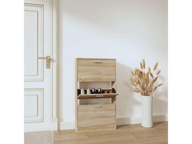  Meuble à chaussure | armoire à chaussures chêne 59x17x108 cm bois d'ingénierie  - Conforama B