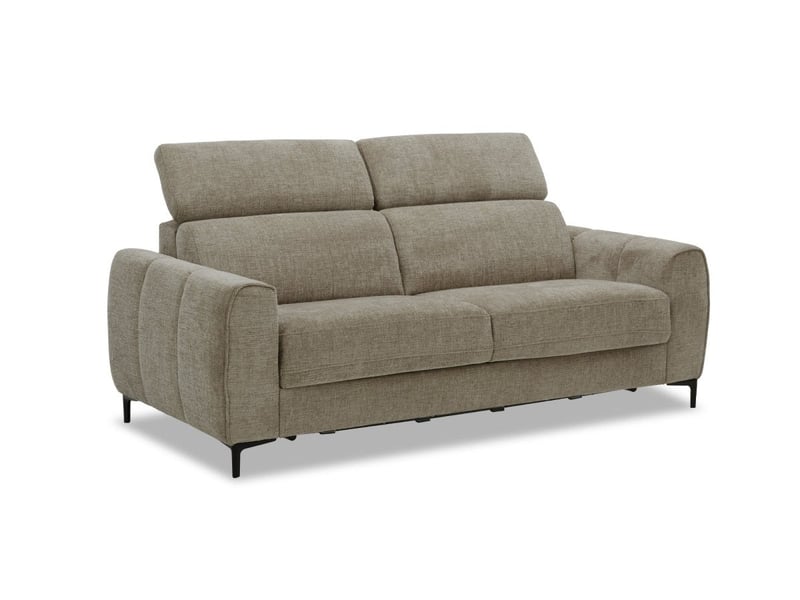  Canapé convertible express 3 places en velours texturé taupe caleb KF8571E-3-TAU - Conforama E