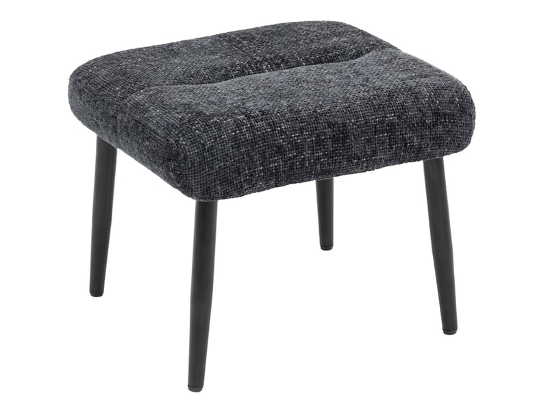  Pouf repose-pieds en chenille gris foncé 45x41x38 cm avec pieds en acier  - Conforama A