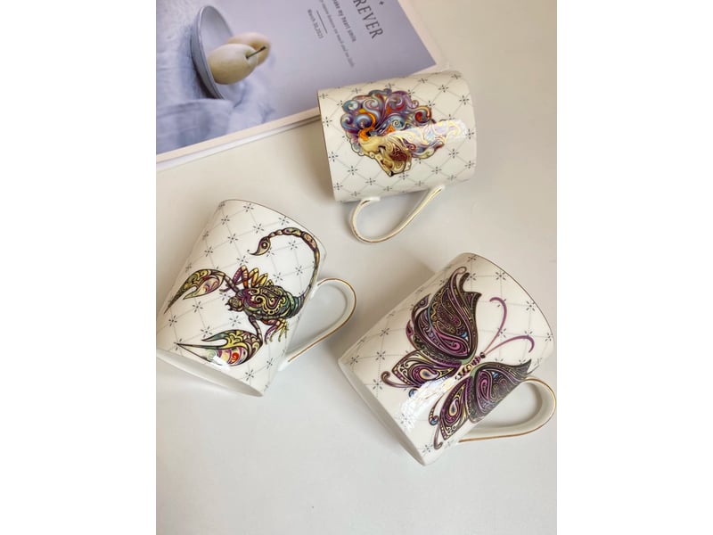  Mug à motif quadrillé et scorpion, 350 ml  - Conforama D