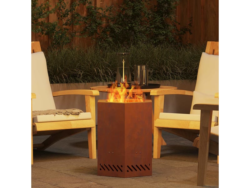  Brasero exterieur, foyer sans fumée rouillé 38x38x51 cm acier patiné shl3636  - Conforama D
