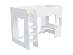 Lit mezzanine 90x200 cm coloris blanc