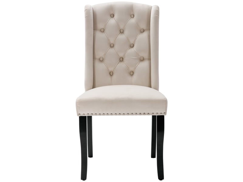  Lot de 6 chaises de salle à manger,45x61x100 cm,velours,beige  - Conforama A