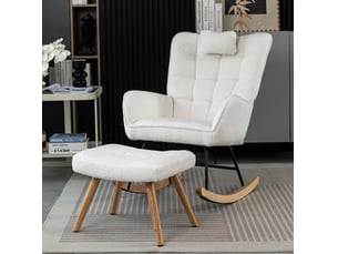 Fauteuil fixe <strong>HAUSS SPOLE</strong> <strong></strong> Tissu bouclette blanc vendu A l'unité