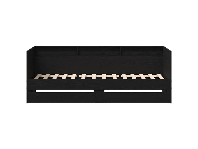  Lit simple- lit adulte -  lit d'appoint chêne noir 100 x 200 cm bois d'ingénierie  - Conforama C