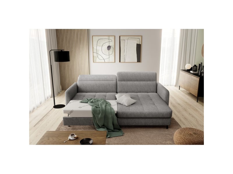  Canapé d'angle collection goumsi coloris gris chiné  - Conforama B