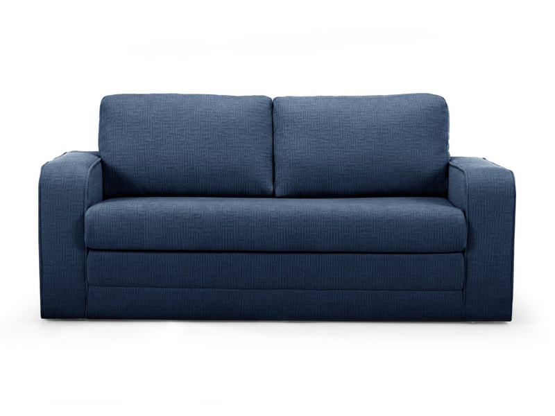  Bobochic canapé droit convertible déplimousse come tissu texturé bleu foncé COME - Conforama C