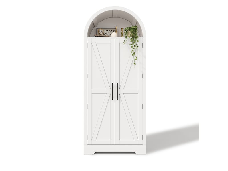  Vitrine avec partie supérieure ouverte et portes motif en x en mdf blanc N635P44057879W - Conforama A
