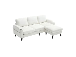 Canapé droit fixe  Bliss Lite 3 + 1 places Tissu beige avec coffre de rangement