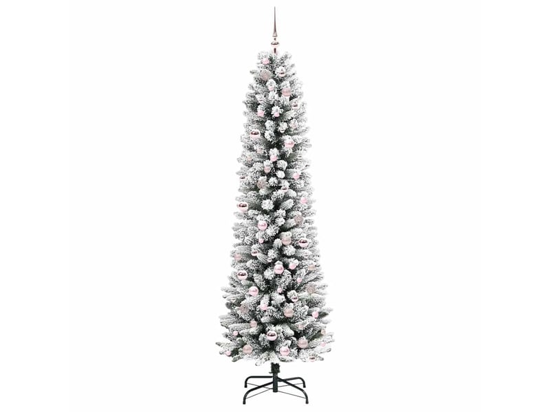  Sapin de noël - arbre de noël artificiel blanc 210 cm pvc, métal et plastique  - Conforama D