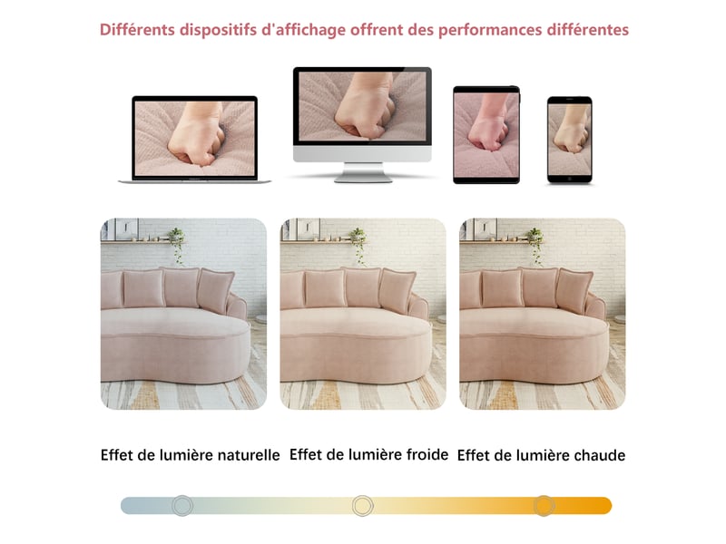  Canapé d'angle modulaire - tissu chenille - forme en l - siège extra profond - accoudoirs larges - méridienne  - Conforama W