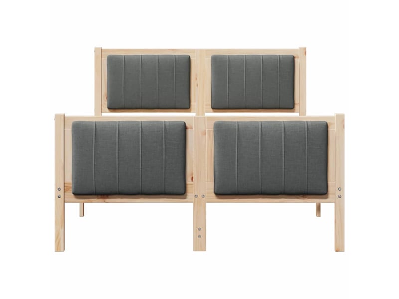  Lit double- lit adulte -  cadre de lit avec tête de lit marron et gris foncé 120 x 190 cm  - Conforama D