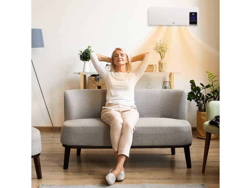 Radiateur soufflant mural en céramique ptc - 1000 w 2000 w, oscillation, avec télécommande blanche  - Conforama B