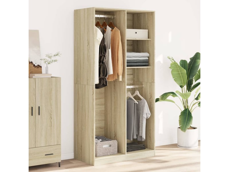  Garde-robe chambre, armoire de rangement chêne sonoma 100x50x200 cm aggloméré shl26927  - Conforama C