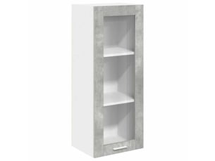 Meuble de rangement cuisine, armoire suspendue gris béton 40x31x100cm bois d'ingénierie